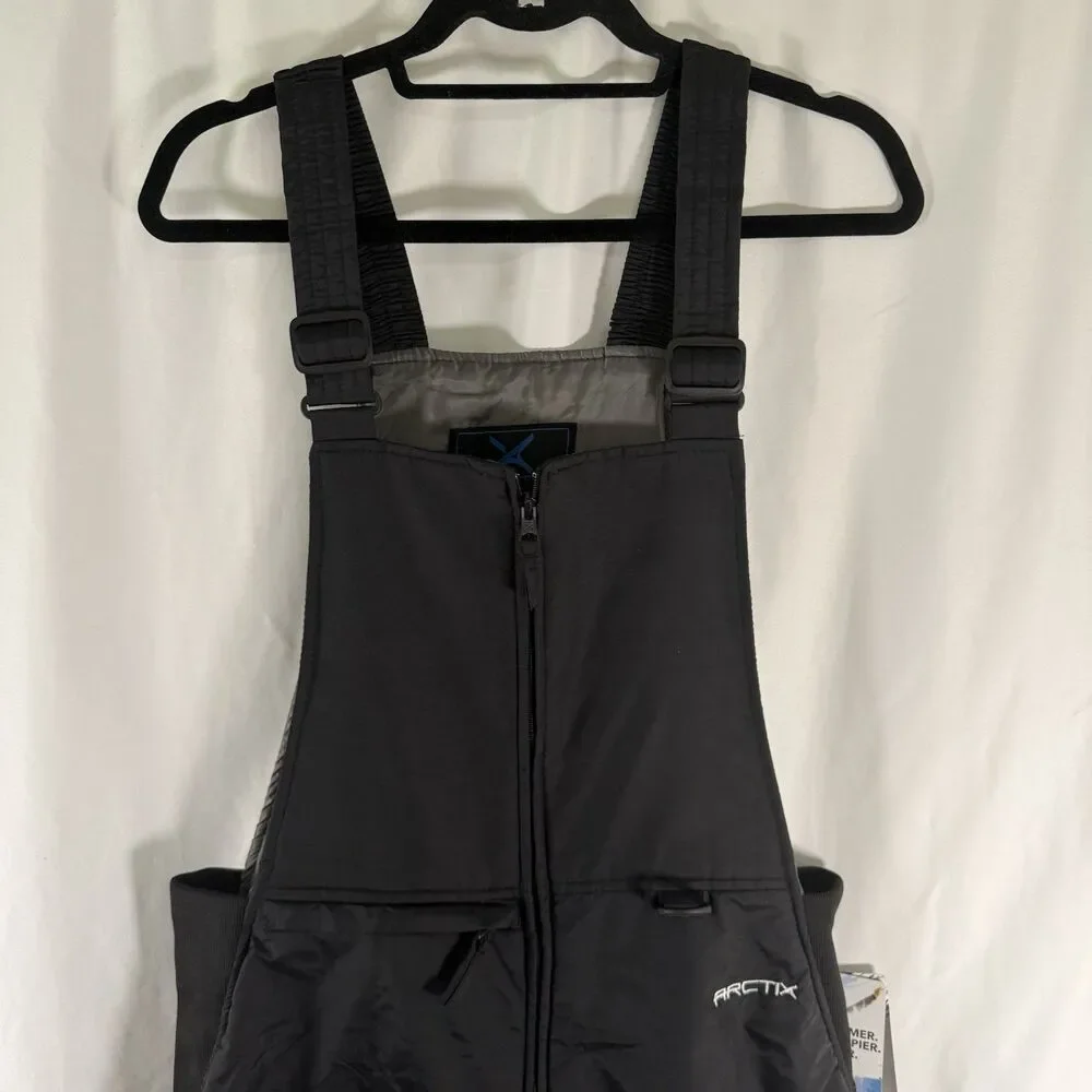 New Arctix Snow Bib Men's Small Black Wind Water Resistant Zip Pocket - Picture 2 of 11